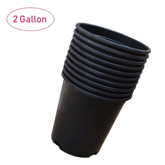 10 Pack Nursery Pot, 2 Gallon Nursery Container Injection Molded Pot Fit For Plants Soil Growers or Hydroponics, Black