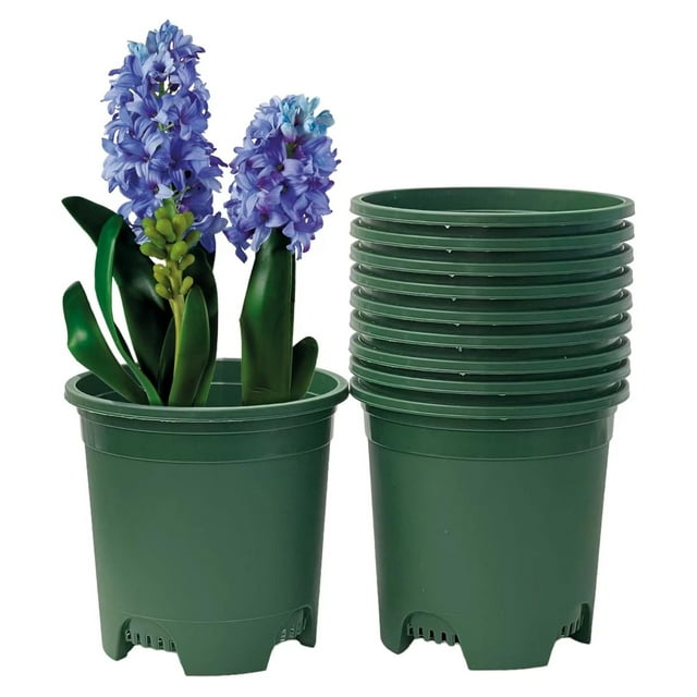 10Pack Nursery Pot 2 Gallon Plastic Planters for Outdoor Indoor Plants