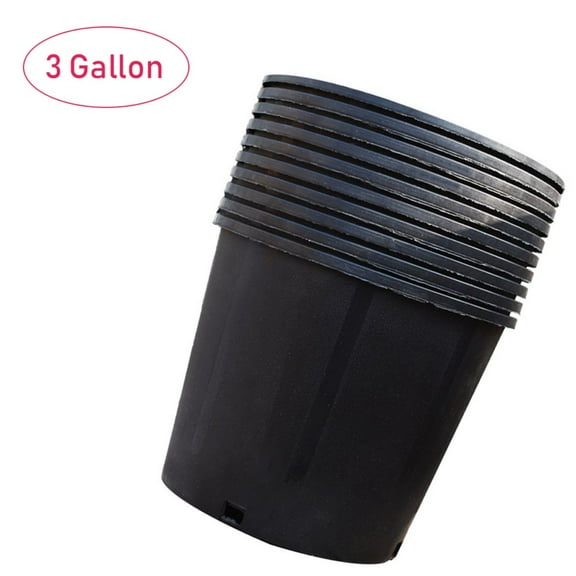 10 Pack Nursery Pot, 3 Gallon Nursery Container Injection Molded Pot Fit For Plants Soil Growers or Hydroponics, Black