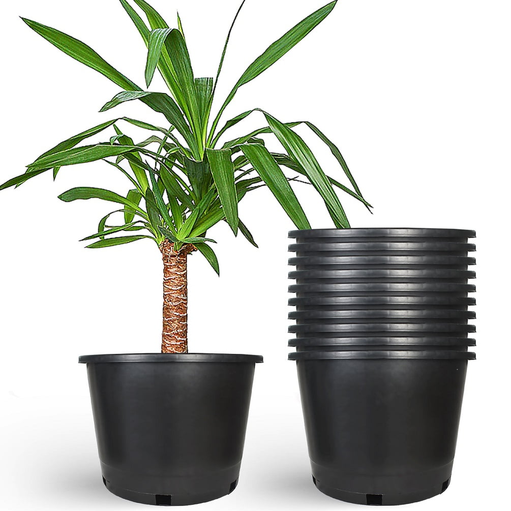 10 Pack Nursery Pots 10 Gallon Garden Planter Plastic Seedling Pots ...