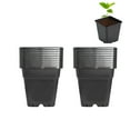 thumbnail image 1 of 10 Pack Nursery Pots, Square Plant Grow Pots Seedling Container Seed Starting Pots, 2/3/5/10 Gallon Thick Black Plastic Flower Pots, 1 of 10