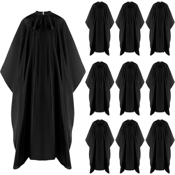 10 Pack Nylon Barber Cape, Waterproof Hair Cutting Cape, 55''x 47'' Barber Capes with Adjustable Snap Professional Hair Cutting Salons Apron for Women, Men Professional and Home Use