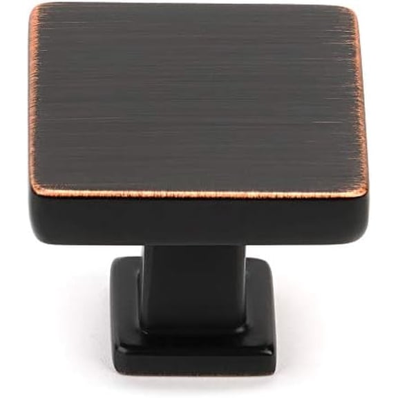 10 Pack Oil Rubbed Bronze Cabinet Knobs Bronze Drawer Knobs K08 Square Single Hole Cabinet Pulls for Cabinets Drawer Dresser Cupboard Bedroom Closet Bathroom Vanity