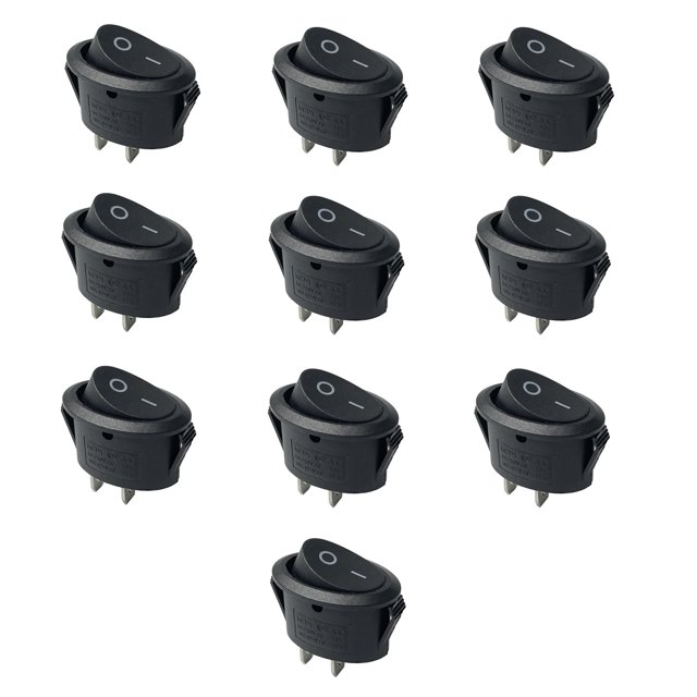 10-Pack Oval Boat Rocker Switch 2 Terminal 2 Position On/Off AC 125V ...