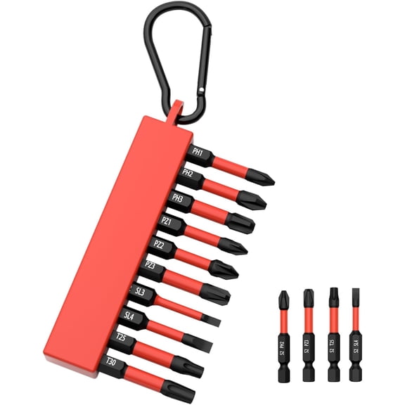 10-Pack PH2 Impact Driver Bits, 2 Inch Magnetic Screwdriver Bit Set, Anti-Slip S2 Steel 1/4" Hex Shank for Drill & Driver Tools