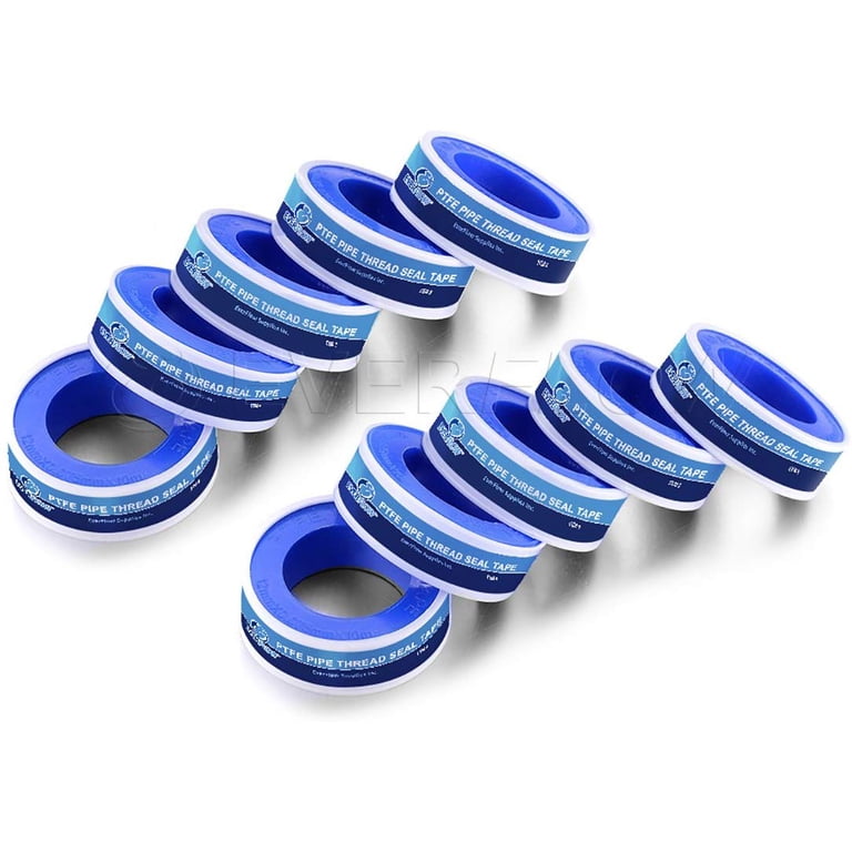 Raven R1646-5 Professional Grade PTFE Thread Seal Tape - High Density, White, 1" X 260" (5 Rolls)