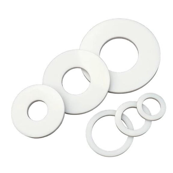 10-Pack PTFE Washer Gasket 3/4" 24mm x 16mm x 2mm, White Teflon Flat Washer for Plumbing and Pipe Sealing