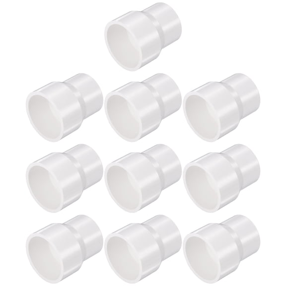 10 Pack PVC Reducing Coupling, 1-1/4" x 1" Schedule 40 Reducer Adapter, PVC Pipe Fitting Pipe Slip Socket Connectors for Water Supply Irrigation, White