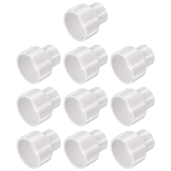 10 Pack PVC Reducing Coupling, 1-1/4" x 3/4" Schedule 40 Reducer Adapter, PVC Pipe Fitting Pipe Slip Socket Connectors for Water Supply Irrigation, White