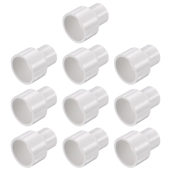 10 Pack PVC Reducing Coupling, 1" x 1/2" Schedule 40 Reducer Adapter, PVC Pipe Fitting Pipe Slip Socket Connectors for Water Supply Irrigation, White