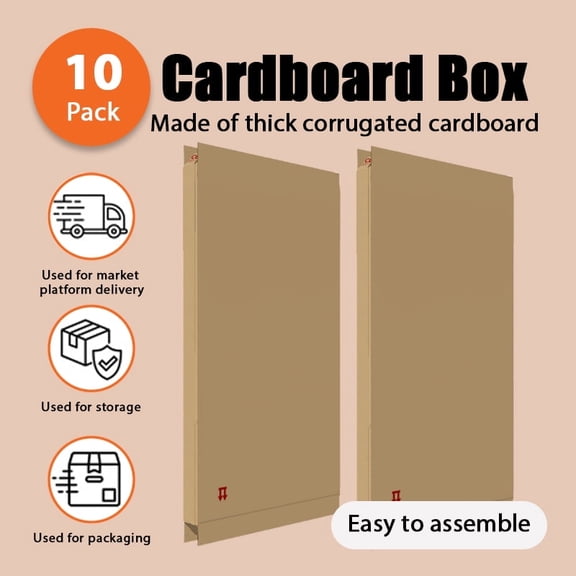 10-Pack Packaging Cartons - 28"x3"x48" Corrugated Boxes for Shipping & Storage