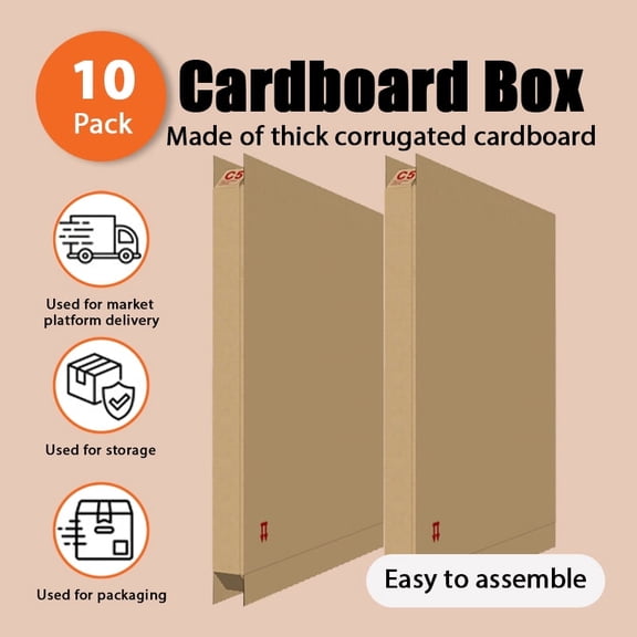 10-Pack Packaging Cartons - 33"x3"x36" Corrugated Boxes for Shipping & Storage