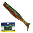 thumbnail image 1 of 10 Pack Paddle Tail Swimbaits 6.5cm Ribbed T-Tail Soft Plastic Fishing Lures for Bass Trout Walleye Brown, 1 of 3