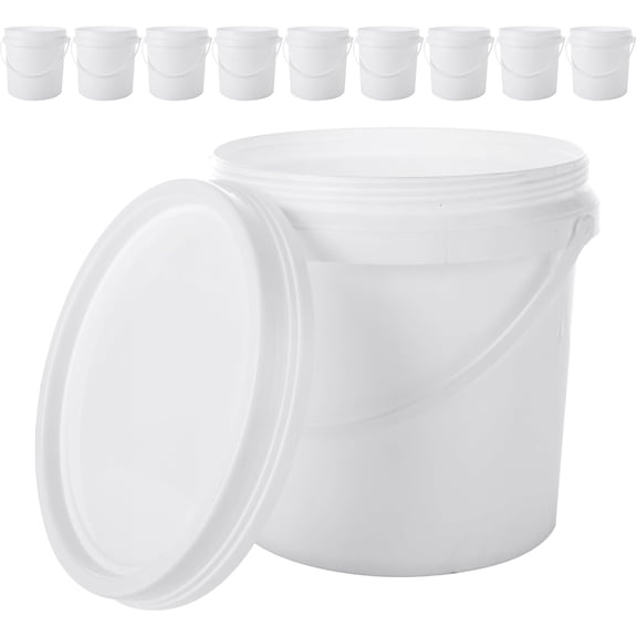 10 Pack Paint Buckets for Painting 2 Quart Paint Cans with Lids & Handles Empty Paint Cans 1/2 Gallon Paint Can Paint Pail Plastic Paint Containers for Leftover Paint Pigment Varnish Storage