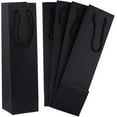 thumbnail image 1 of 10 Pack Paper Wine Bottle Gift Bags with Handles, 3.7 x 3.5 x 13.8 Inch Wine Bags Bulk, Reusable Wine Bags, Wine Kraft Paper Bags for Party Vacations-Black, 1 of 6