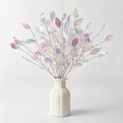 10-Pack Pearlized Laser Branches, White Holographic Iridescent Stem Decor for Vases, Wedding Centerpieces, Party & Holiday Table Arrangements