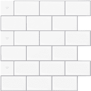 LongKing Peel and Stick Backsplash Tile Premium Anti Mold Tile for Kitchen in White Subway Tile 12x12 (10-Pack)