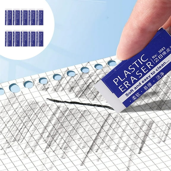 10 Pack Pencil Erasers, Large White Erasers, Art Erasers for Drawing Bulk, 2B Test Eraser, Easy to Polish Clean, Stationery Supplies, Gentle and Durable Material, Superior Clean Erasing