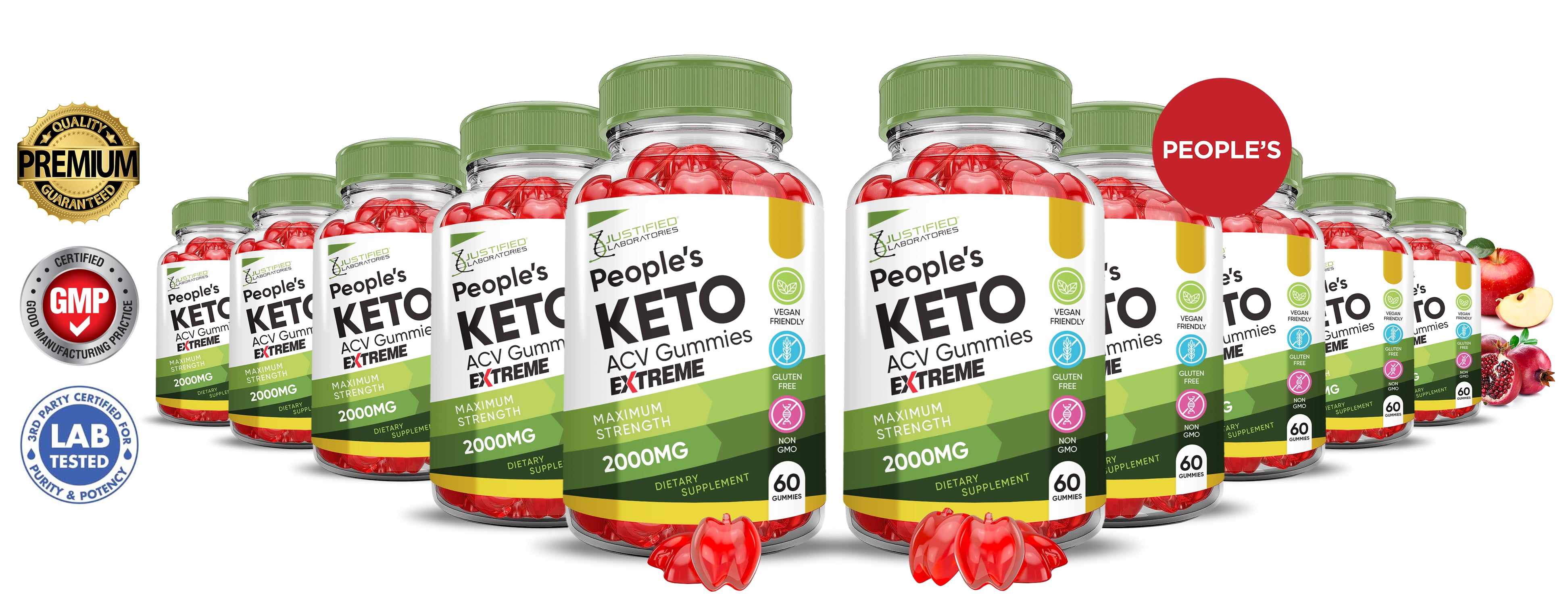 (10 Pack) Peoples Keto Extreme ACV Gummies 2000mg Dietary Supplement