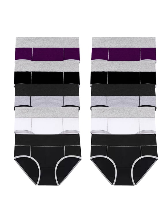 10 Pack Period Underwear for Women Heavy Flow High Waisted Menstrual Panties Teens Cotton Postpartum Hipster Briefs