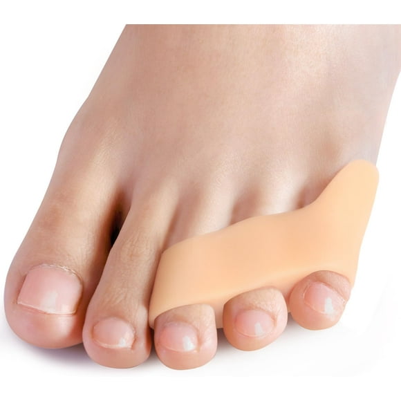 10 Pack Pinky Toe Separator and Protectors for Overlapping Toe, Curled Pinky Toes - Spacers for Morton's Neuroma Pain Relief, Firm Support, Beige