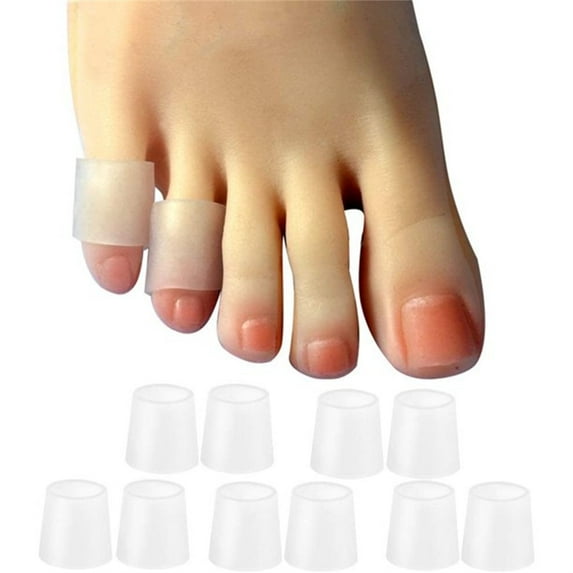 10 Pack Pinky Toe Sleeves Protectors, Casewin Toe Covers Protect Toe from Rubbing, Ingrown Toenails, Corns, Blisters, Hammer Toes and Other Painful Toe Problems