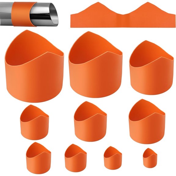 10 Pack Pipe Saddle Template, Precision Pipe Cutting Guide, Emplate Accurate Arc Edge Contour Cut Guides for DIY Users DN20mmDN200mm Set Wrap Around Notcher Insulation Tube Cutter