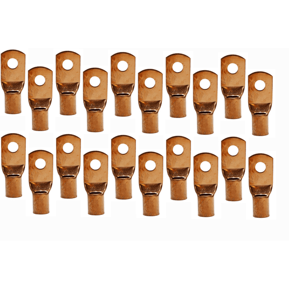 10 Pack Pipemen's Installation Solution 0 Gauge Copper Ring Terminal 1/4" IS-PTRC-0-8