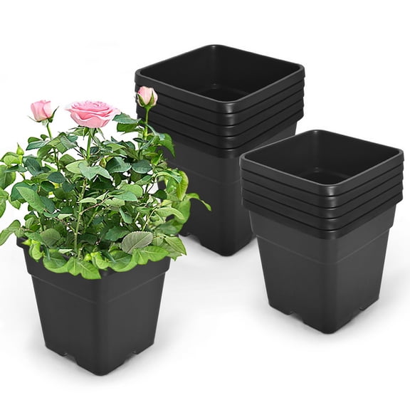 10-Pack Plant Nursery Pots, 15 Gallon Plastic Seedling Planters Growing Pots for Plants Herb, 3.15 Gallon