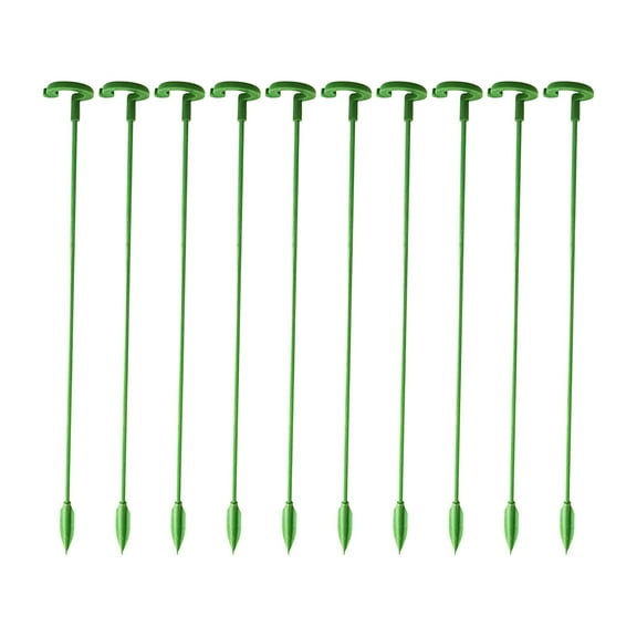 10 Pack Plant Support Stakes, 11 Inch Metal Garden Plant Stakes Single Stem Support Rings for Indoor Outdoor Amaryllis, Flowers Orchid, Lily, Peony, Rose, Tomato, Monstera, Narcissus(Green)