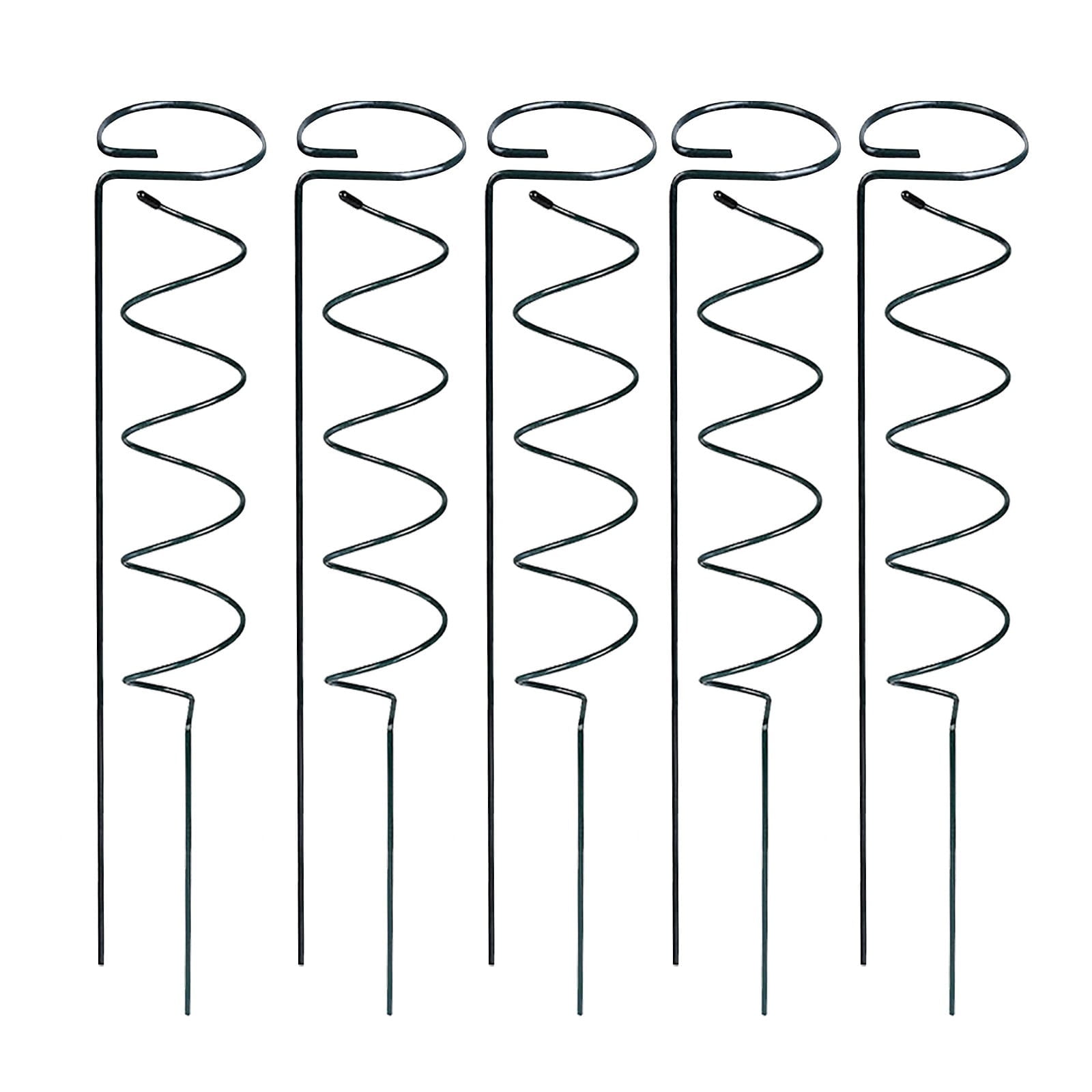 10 Pack Plant Support Stakes 15.7 Inch, Heavy Duty Metal Iron Climbing Frame for Tomato Cucumber Beans, Garden Trellis for Climbing Vegetables and Flowers, Green