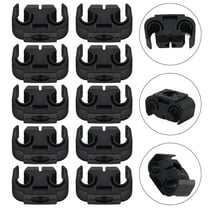 10 Pack Plastic Brake Line Clips for 5mm (3/16) Brake Pipe, Black Double Line Clamps for Car Truck Engine Compartment Front Rear