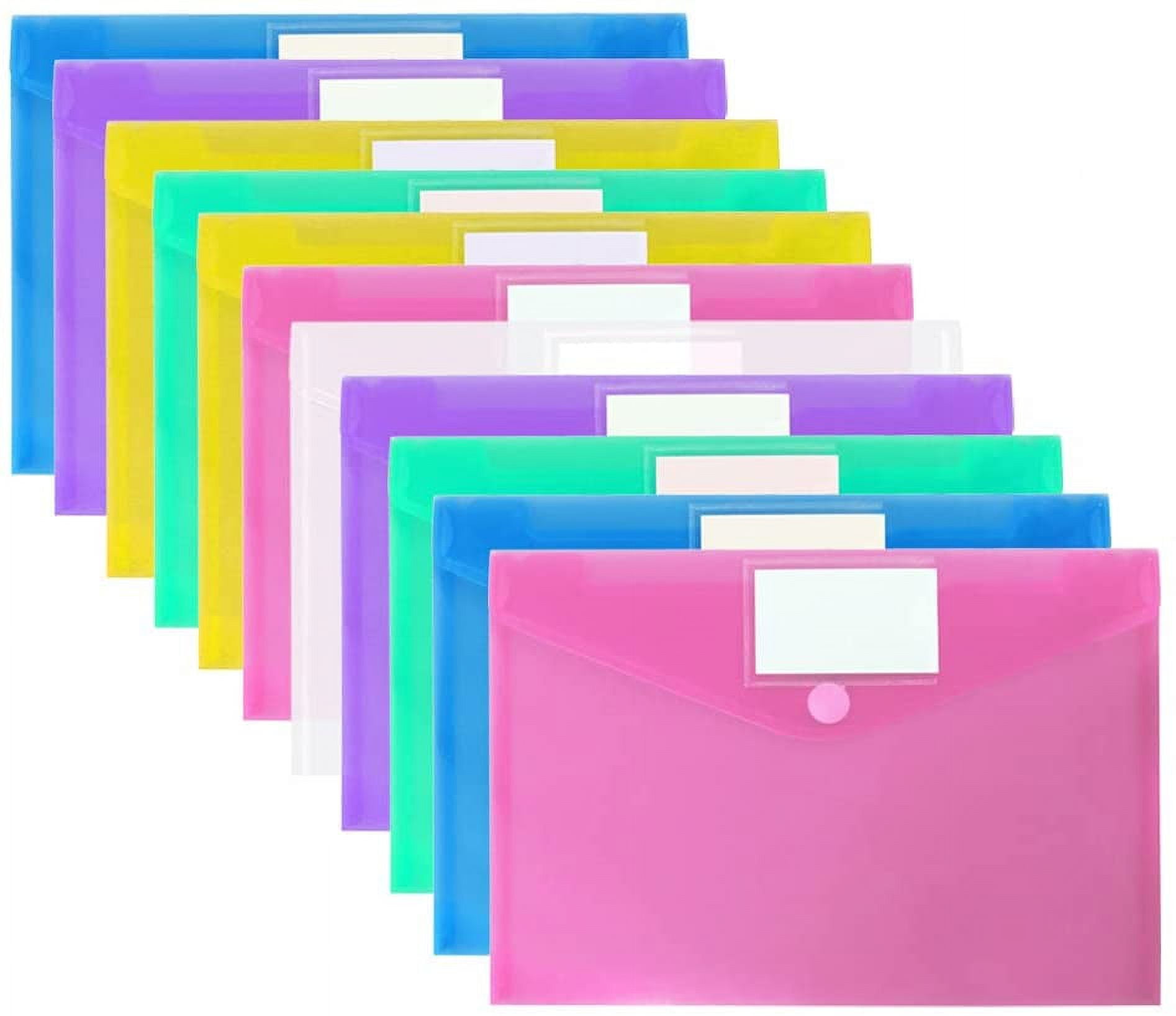 10 Pack Plastic Envelopes with Snap Closure Fabnuts Clear Document