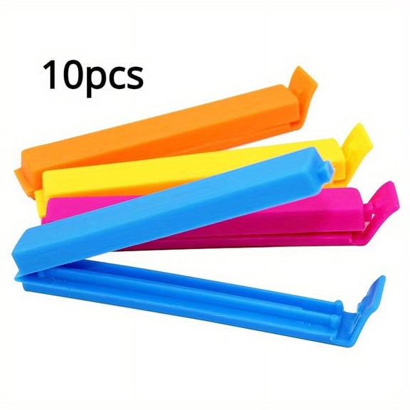10-Pack Plastic Food Sealing Clips - Keep Your Kitchen Food and Snacks Fresh for Longer without Batteries (Random Colors)