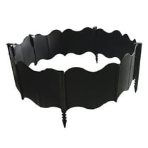 10-Pack Plastic Garden Edging Boards & Stakes | 16x14cm Decorative Lawn & Flowerbed Border Fence | Green/White/Black Yard Edging for Plant Borders