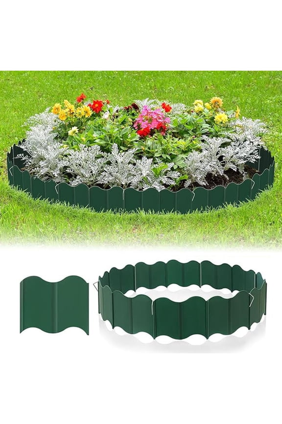 10 Pack Plastic Garden Fence Edging Decorative Lawn Border DIY Outdoor Courtyard Edge Flexible Interlocking Panels for Landscaping Flower Beds and Pathways Easy to Install Gift