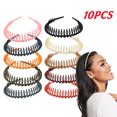 thumbnail image 1 of 10 Pack Plastic Hair Bands with Teeth, Thin Headbands for Women Girls, Non Slip Hair Comb Head Bands Hair Accessories, 1 of 7