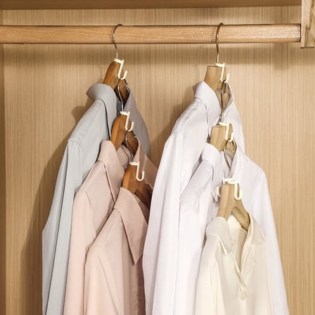 10-Pack Plastic Hanger Connection Hooks, Stackable Multifunctional Hooks for Dorm & Wardrobe, Green White, 1.5x1.38x0.79in, Space-Saving