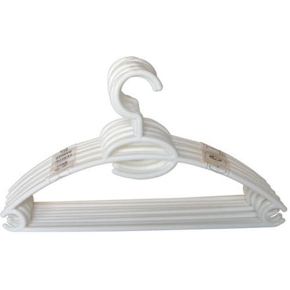 10-Pack Plastic Hanger, White