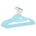 thumbnail image 1 of 10 Pack Plastic Non-Slip Hangers with Pinch Clips, Durable 360-degree Space Saving Clothes Hangers for Clothing, Closet Light Blue, 1 of 6