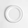 thumbnail image 1 of 10-Pack Plastic Plates Set, Disposable Dinner and Salad Plates with Silver Edge, Elegant for Weddings, Parties, and Holiday Supplies, Sturdy Tableware,7.5 Inch, 1 of 6