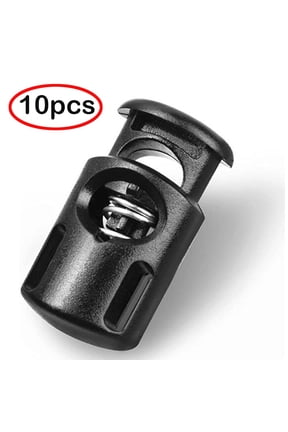 10 Pack Plastic Spring Drawstring Cord Locks, Mini Toggle Stopper Fasteners for Hoodies, Sweatpants, Backpack Strings and Shoelace End Replacement Clips