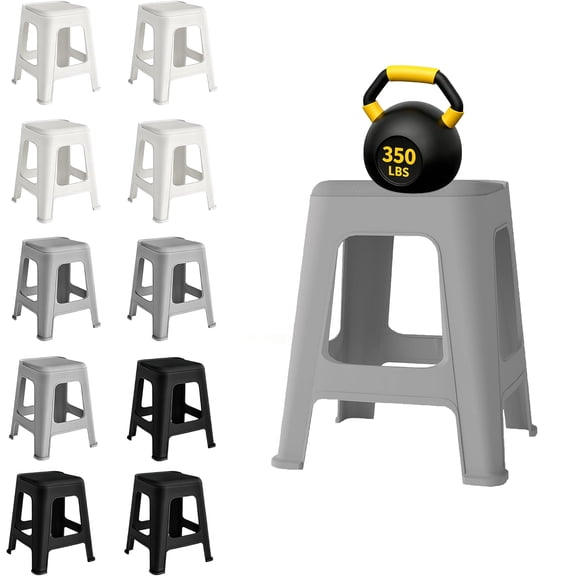 10 Pack Plastic Stools, Linor 18.8"H Stackable School Chairs, Nesting Stacking Stool, Portable Backless Chairs for Classroom, Home