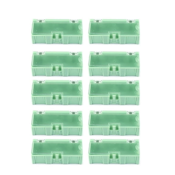 10-Pack Plastic Storage Boxes for SMD Electronic Components, Screws and Nuts, Stackable Organiser with 90-Degree Opening, 75x31.5x21.5mm