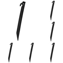 10 Pack Plastic Tent Stakes - 9 Inch Heavy Duty Beach Tent Pegs Sand Stakes - Essential Outdoor Gear for Camping, Backpacking, Gardening and More (Black)