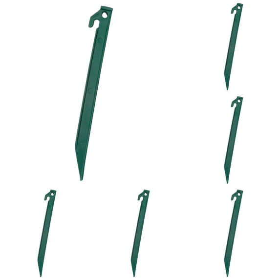 10 Pack Plastic Tent Stakes - 9 Inch Heavy Duty Beach Tent Pegs Sand Stakes - Essential Outdoor Gear for Camping, Backpacking, Gardening and More (Green)