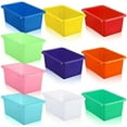 thumbnail image 1 of 10 Pack Plastic Toy Storage Bins Colorful Small Cubby Storage Organizer Bins Toy Containers for Classroom Crafts Books Clothes Office Art Supplies, 10 Color, 1 of 6