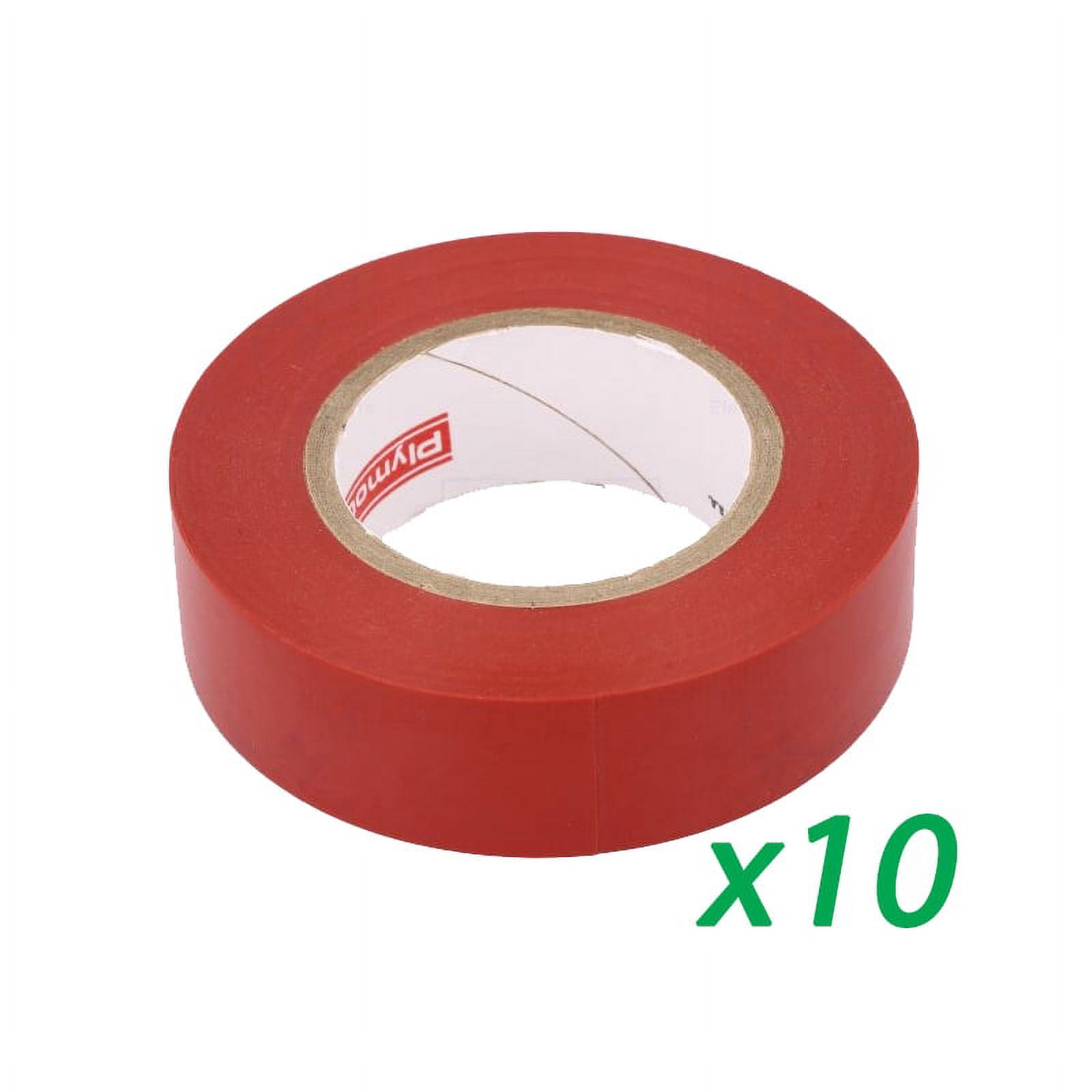 (10 Pack) Plymouth 3900 Red Vinyl Weather Resistant Electrical Tape 3/4" x 60'