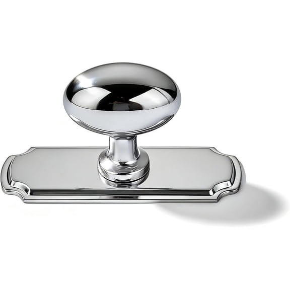 10 Pack Polished Chrome Cabinet knobs with blackplate Solid Heavy Duty Bifold Closet Door Knobs with Backplate Hardware for Kitchen Bathroom and Dressing Table