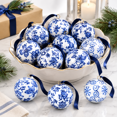 10 Pack Porcelain Balls Chinoiserie Ornaments, 2 Inch, Blue White ...